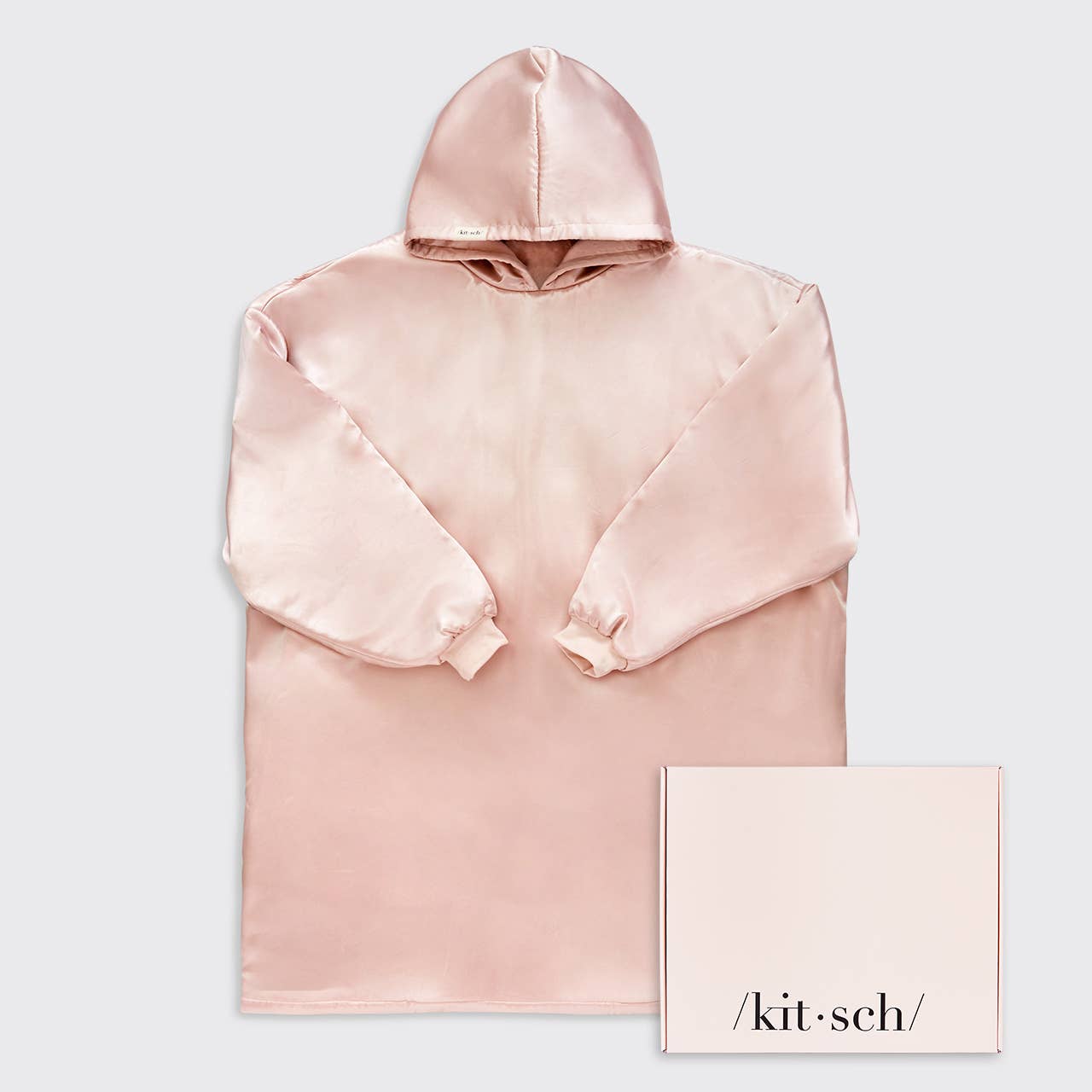 Glazey Satin Hoodie - Blush - The Bronze Butterfly
