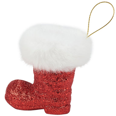 Glitter Santa Boot Ornament - The Bronze Butterfly