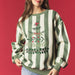 Green Striped Christmas Tree Embroidered Sweatshirt - The Bronze Butterfly
