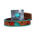 Hand-Tooled Leather Women's Belt | Turquoise Stone Floral - The Bronze Butterfly
