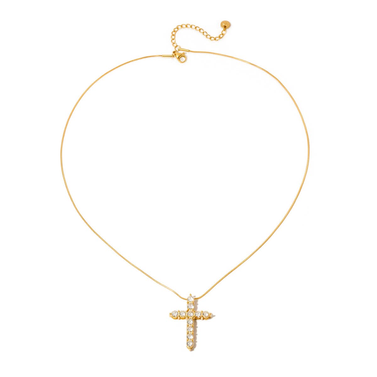 Hannah Diamond Cross Necklace - WATERPROOF - The Bronze Butterfly