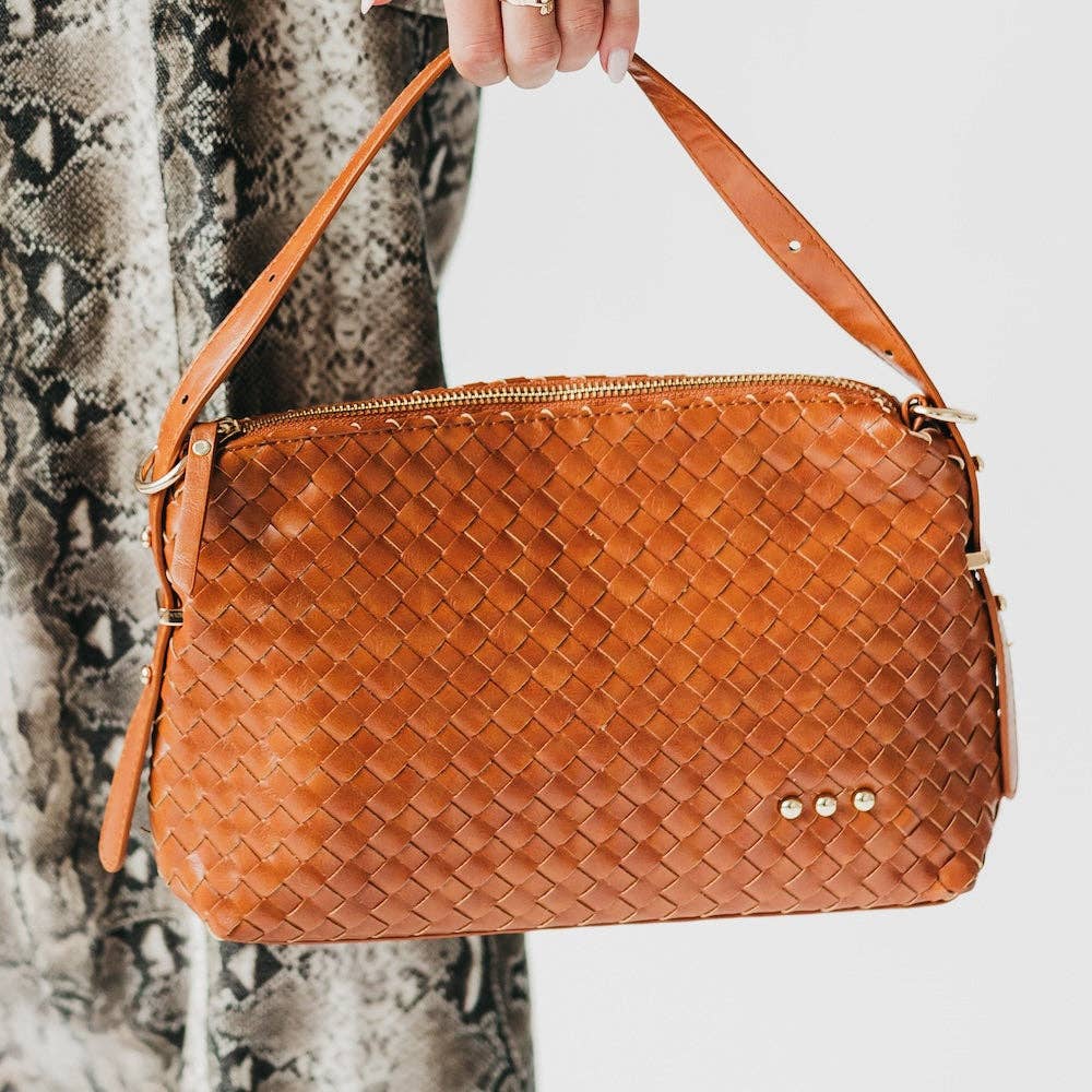 Harper Hobo Woven Shoulder Bag | Black, Brown, Cream - The Bronze Butterfly