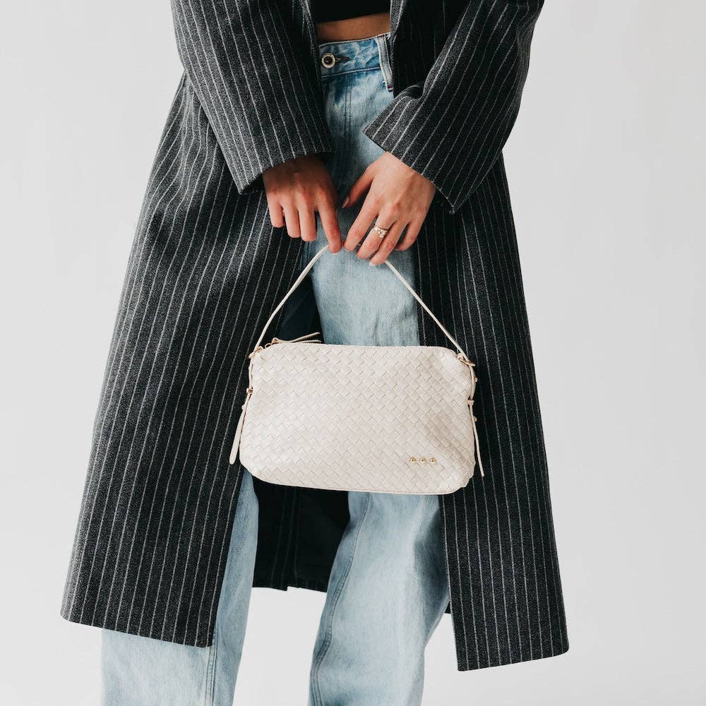Harper Hobo Woven Shoulder Bag | Black, Brown, Cream - The Bronze Butterfly