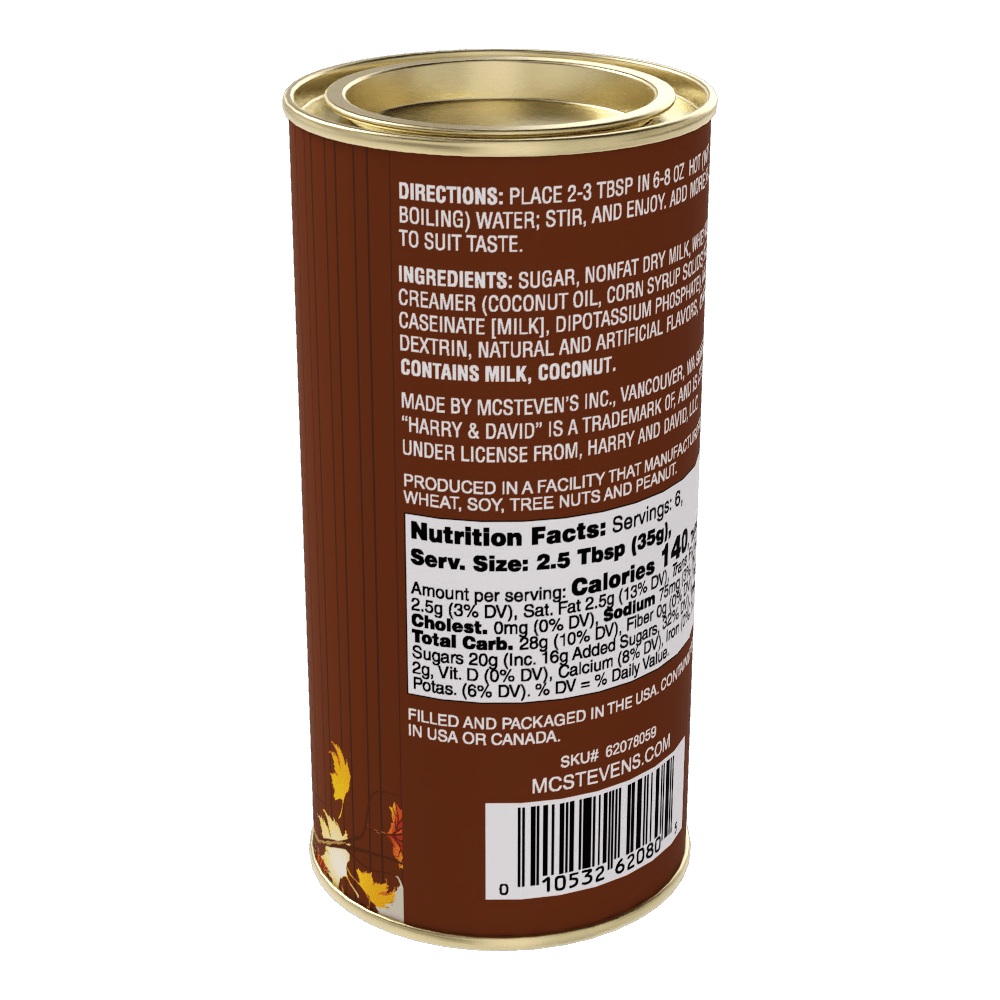 H&D® Fall Maple Pecan White Hot Chocolate (8oz Tins) - The Bronze Butterfly