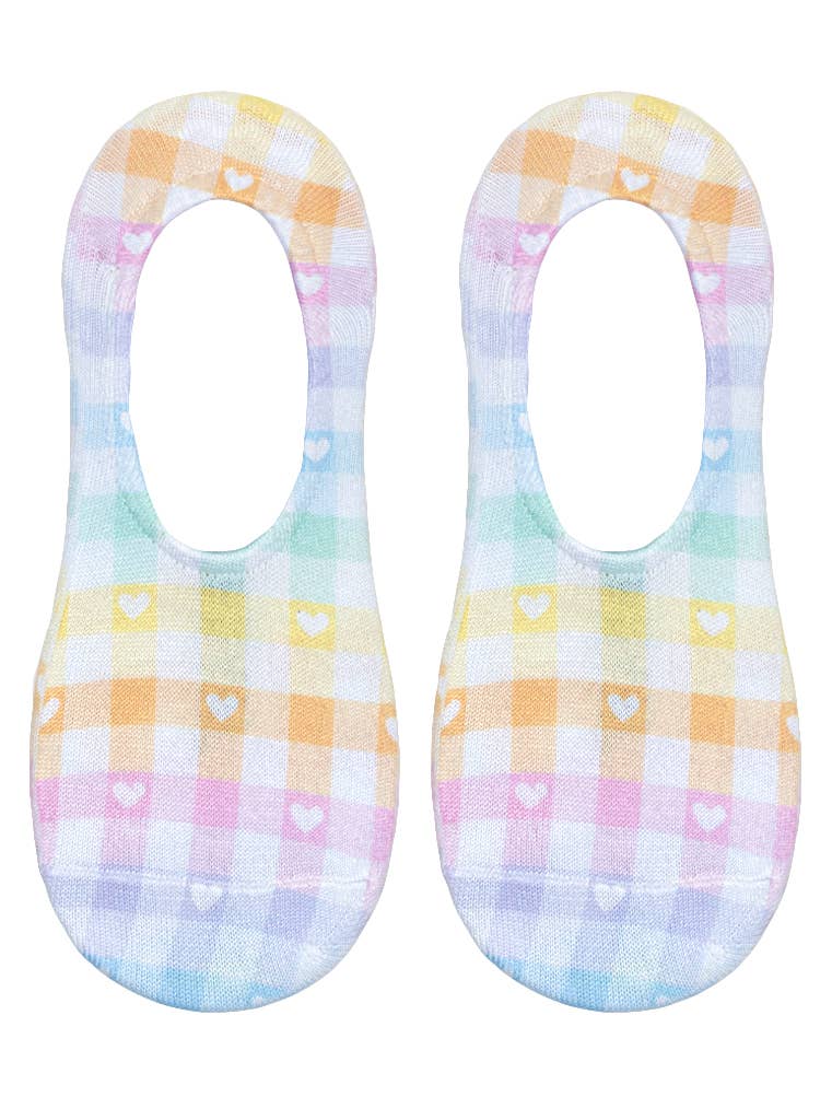 Heart Plaid Liner Socks - The Bronze Butterfly