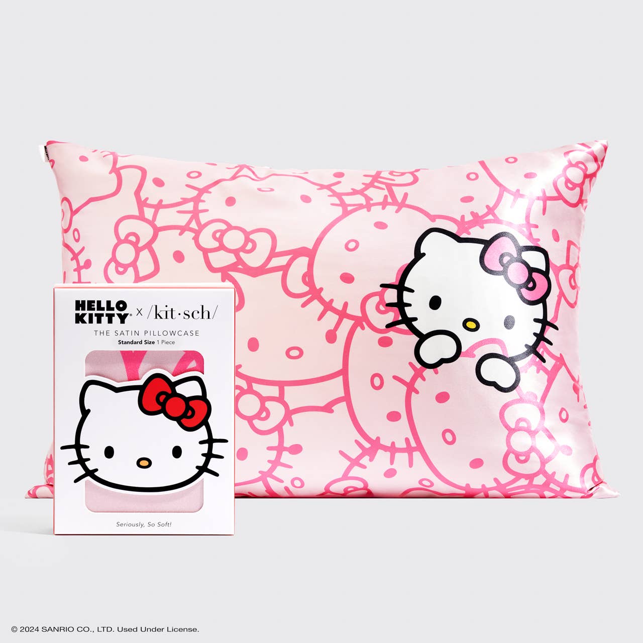 Hello Kitty x Kitsch Pillowcase - Pink Kitty Faces - The Bronze Butterfly