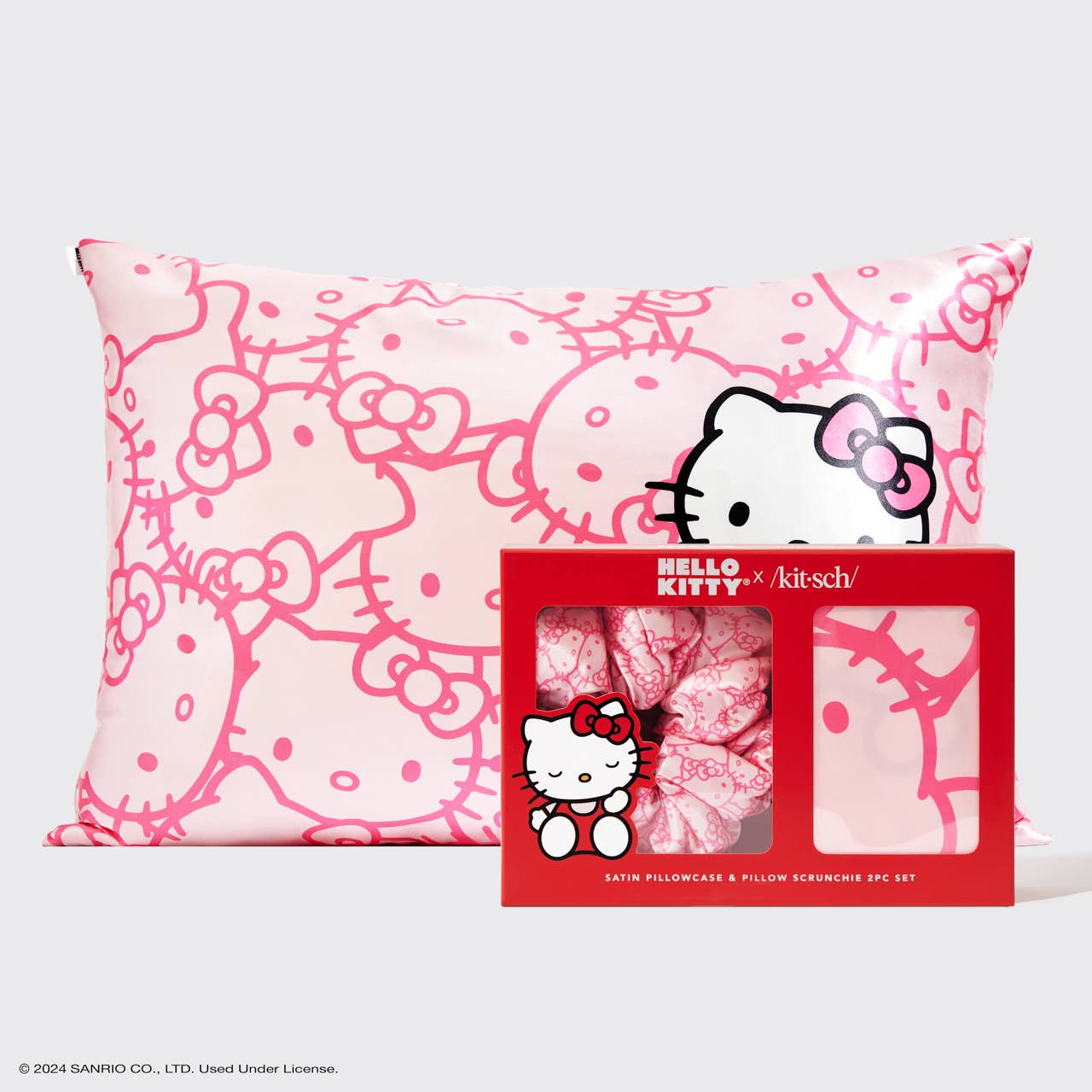 Hello Kitty x Kitsch Satin Pillowcase & Pillow Scrunchie Set - The Bronze Butterfly