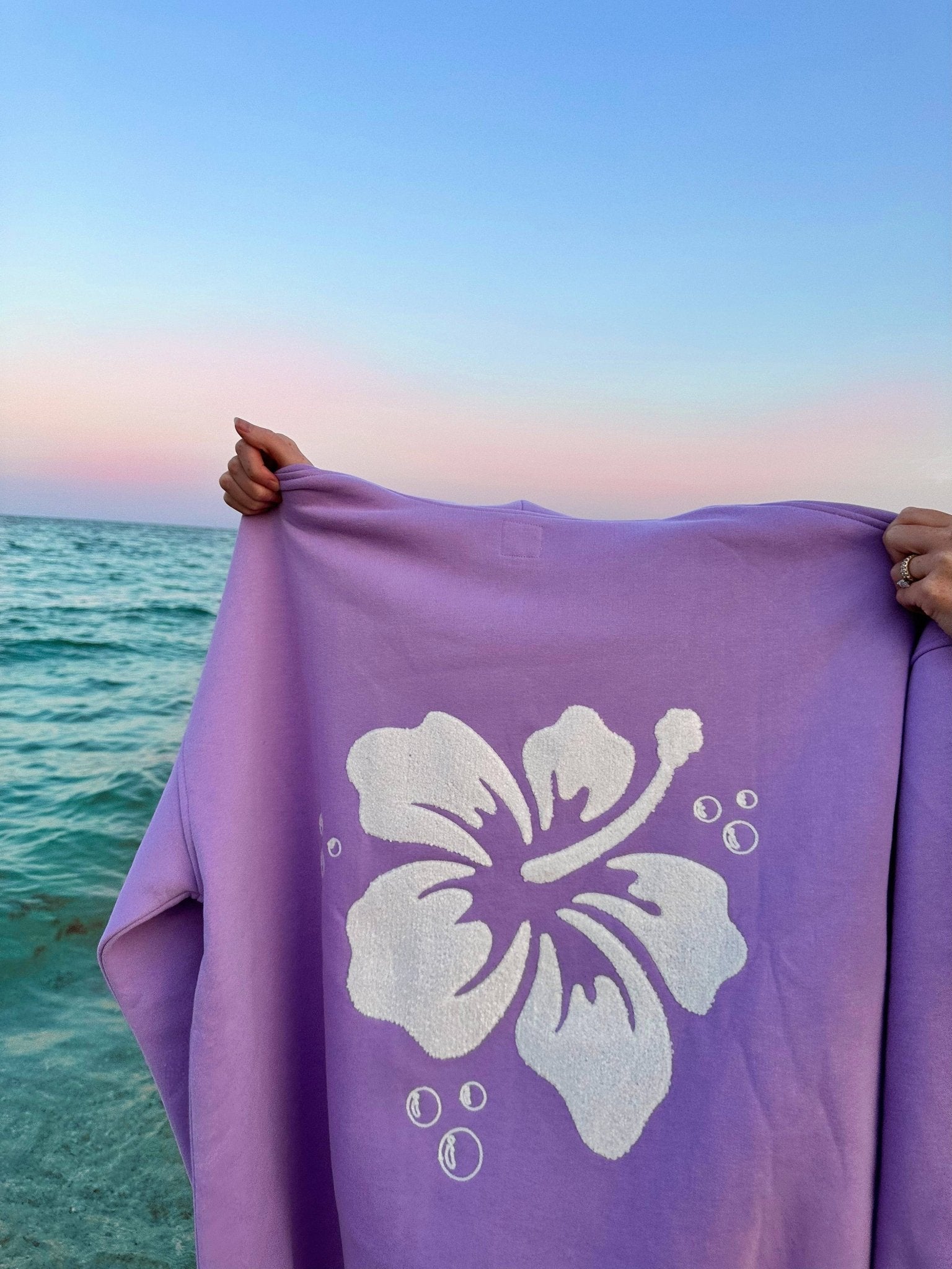 Hibiscus Flower Towel Embroider Hoodie - by Sunkissed Coconut® - The Bronze Butterfly