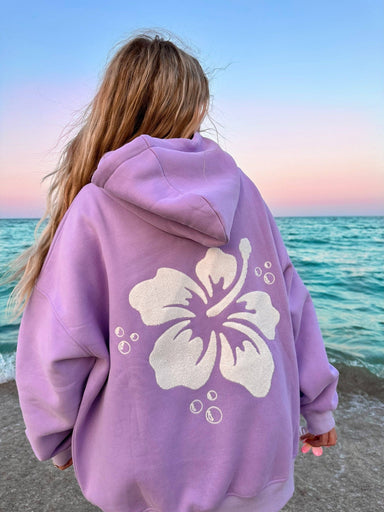 Hibiscus Flower Towel Embroider Hoodie - by Sunkissed Coconut® - The Bronze Butterfly