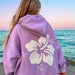 Hibiscus Flower Towel Embroider Hoodie - by Sunkissed Coconut® - The Bronze Butterfly