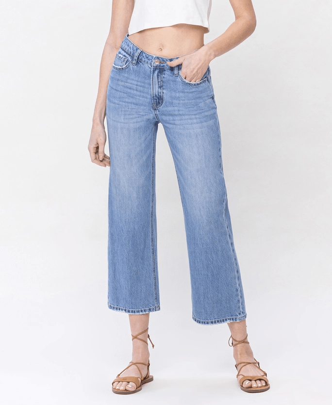 High Rise Crop Dad Jeans by Vervet - The Bronze Butterfly