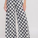 HIGH WAIST CHECKERED STRAIGHT LEG KNIT PANTS - The Bronze Butterfly