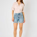 HIGH WAIST TUMMY CONTROL COOL DENIM SHORTS Plus Size - The Bronze Butterfly