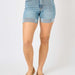 HIGH WAIST TUMMY CONTROL COOL DENIM SHORTS Plus Size - The Bronze Butterfly