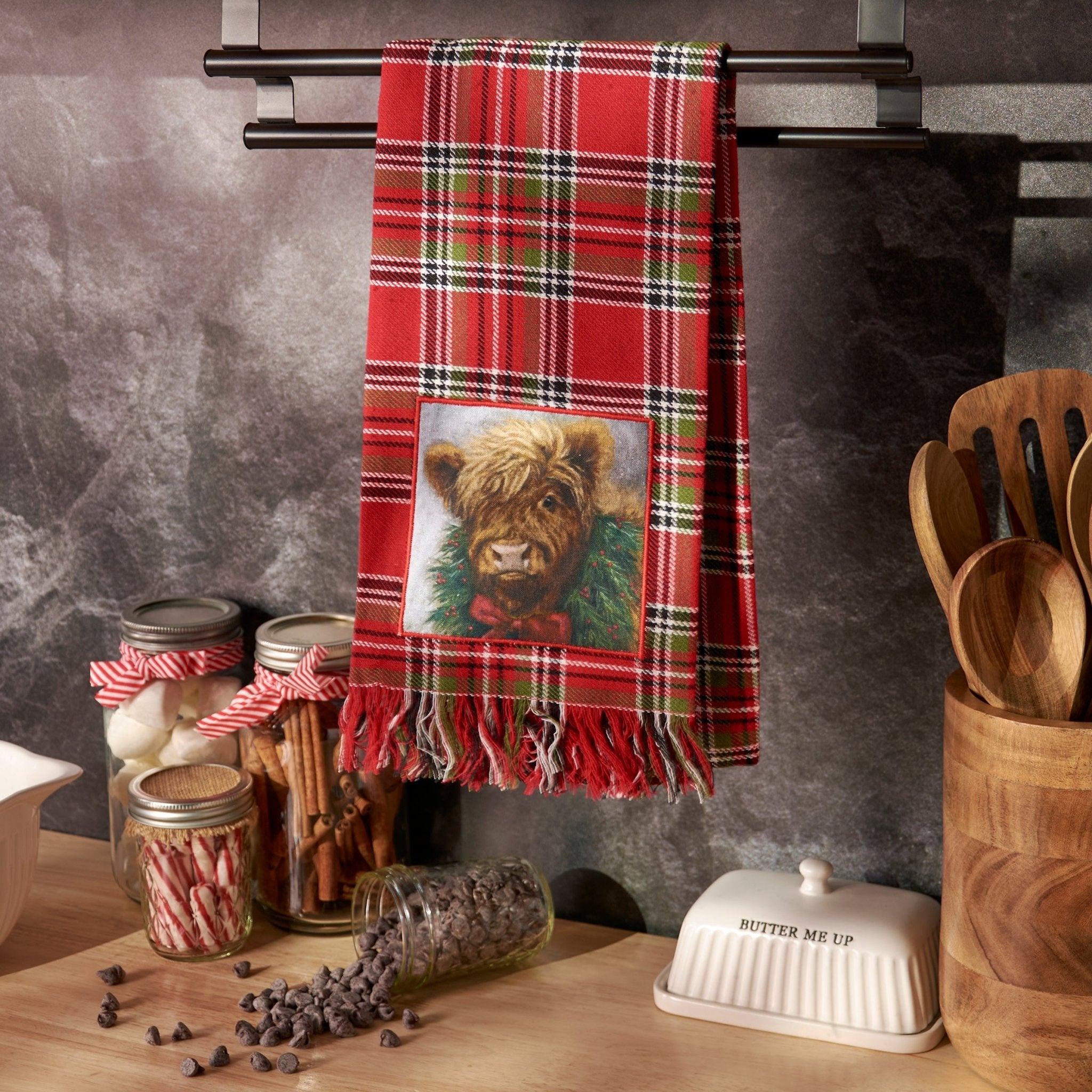 Highland Cow Christmas Kitchen Towel - The Bronze Butterfly