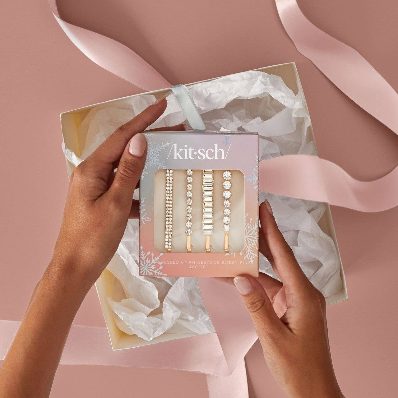 Holiday All Dressed up Rhinestone Bobby Pins 4pc Set - The Bronze Butterfly