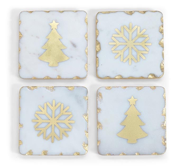 HOLIDAY MARBLE COASTER SET - The Bronze Butterfly