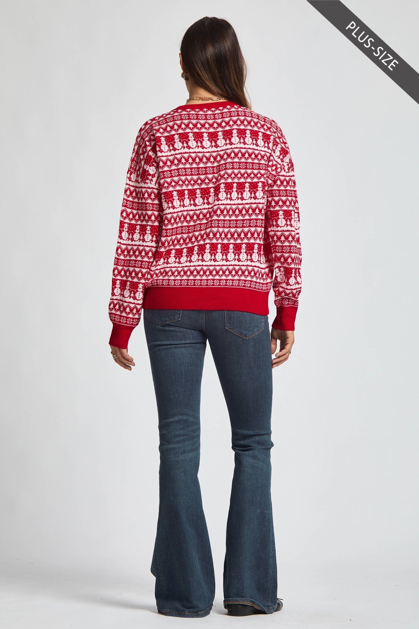 Holiday Snowman Sweater Plus Size - The Bronze Butterfly