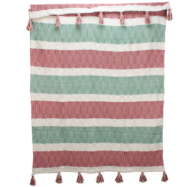 Holiday Stripe Throw - The Bronze Butterfly
