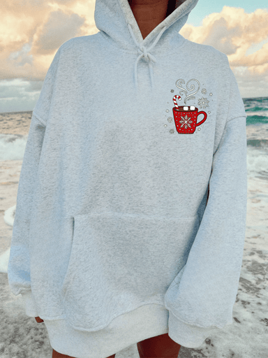 Hot Chocolate Recipe Christmas Embroider Hoodie - The Bronze Butterfly