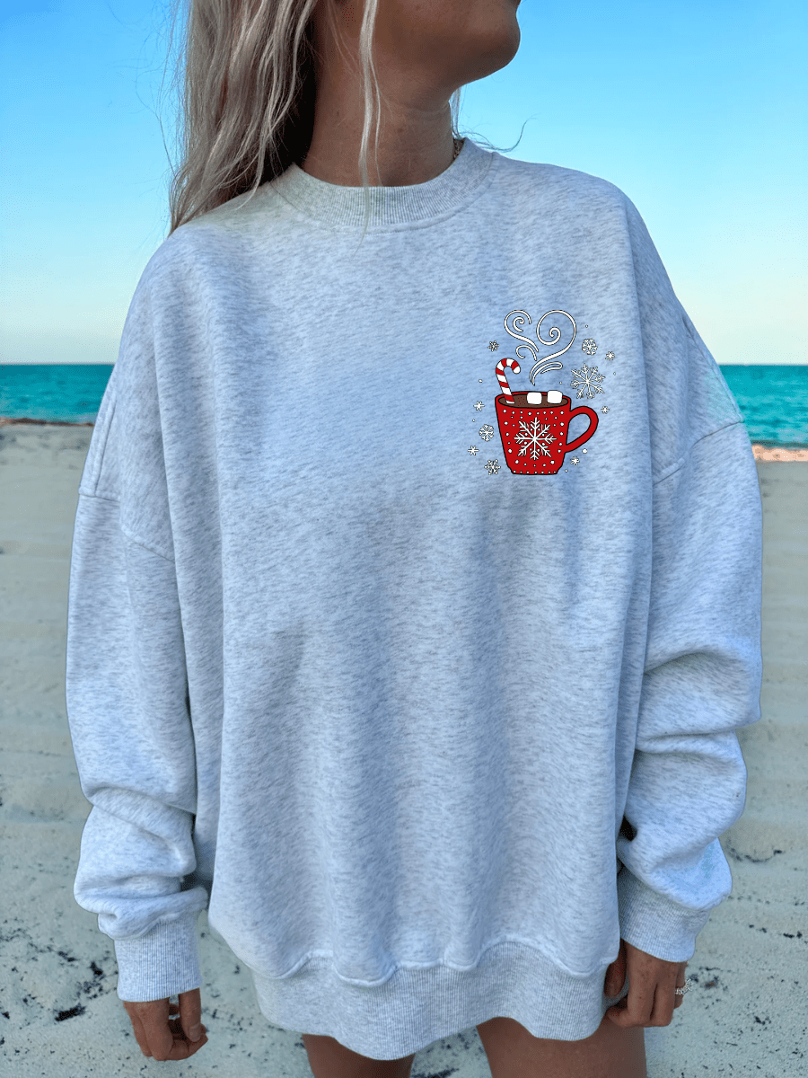 Hot Chocolate Recipe Christmas Embroider Sweatshirt - The Bronze Butterfly
