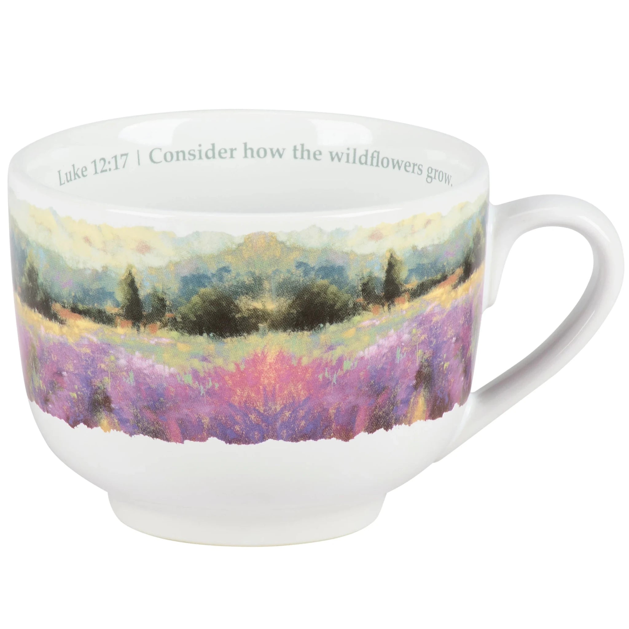 How the Wildflowers Grow Scripture Stoneware Mug | 18 oz - The Bronze Butterfly