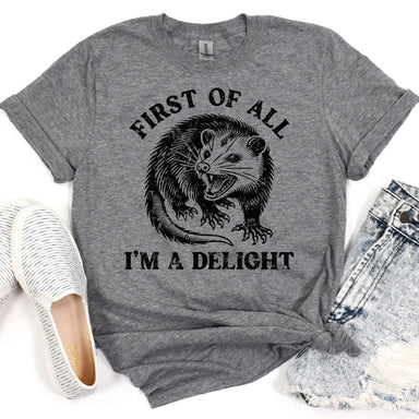 I'm a Delight Possum Funny Graphic Tee, Graphic Shirt - The Bronze Butterfly