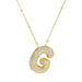 Initial CZ Balloon Bubble 18K Gold Necklace - The Bronze Butterfly