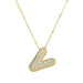 Initial CZ Balloon Bubble 18K Gold Necklace - The Bronze Butterfly