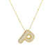 Initial CZ Balloon Bubble 18K Gold Necklace - The Bronze Butterfly