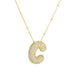 Initial CZ Balloon Bubble 18K Gold Necklace - The Bronze Butterfly