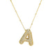 Initial CZ Balloon Bubble 18K Gold Necklace - The Bronze Butterfly