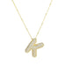 Initial CZ Balloon Bubble 18K Gold Necklace - The Bronze Butterfly