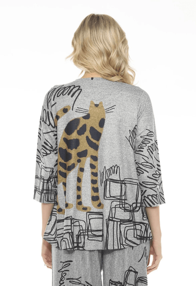 Inoah Tiggy Grey Knit Top - The Bronze Butterfly