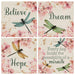 "Inspirational Dragonflies" Square House Coaster Set - The Bronze Butterfly