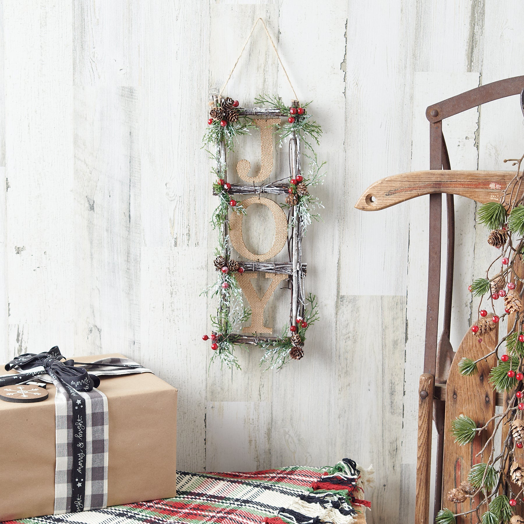 JOY PINE WALL DECOR - The Bronze Butterfly