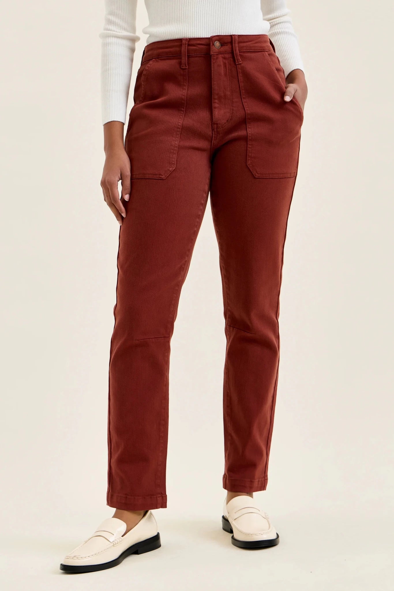 Judy Blue Aurora Weekender Jeans in Pumpkin Spice - The Bronze Butterfly
