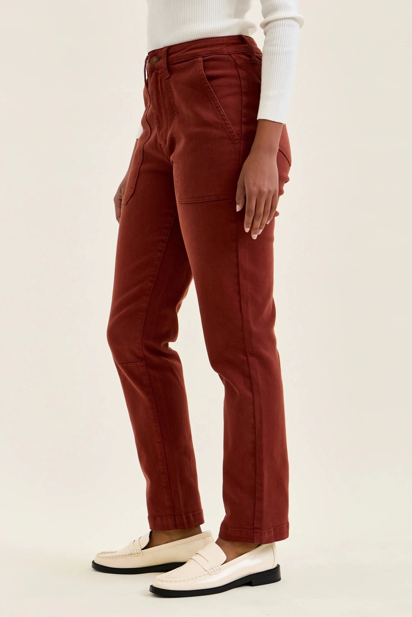 Judy Blue Aurora Weekender Jeans in Pumpkin Spice - The Bronze Butterfly