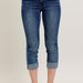 Judy Blue Dark Wash Cuffed Capri - The Bronze Butterfly