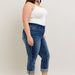 Judy Blue Dark Wash Cuffed Capri Plus Size - The Bronze Butterfly