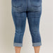 Judy Blue Dark Wash Cuffed Capri Plus Size - The Bronze Butterfly