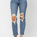 Judy Blue High Waist Destroyed Boyfriend Fit Jean - Plus Size - The Bronze Butterfly
