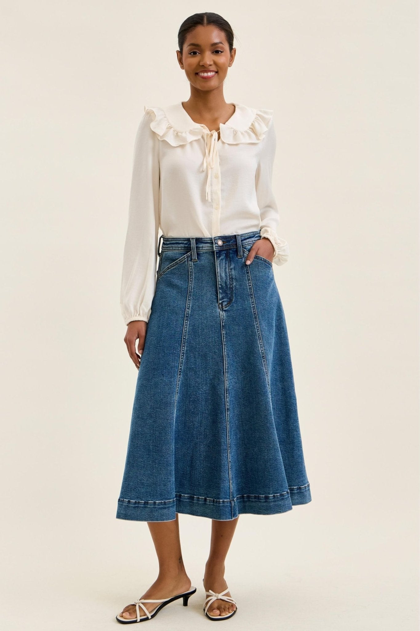 Judy Blue High Waist Lasso Stone Denim Skirt - The Bronze Butterfly