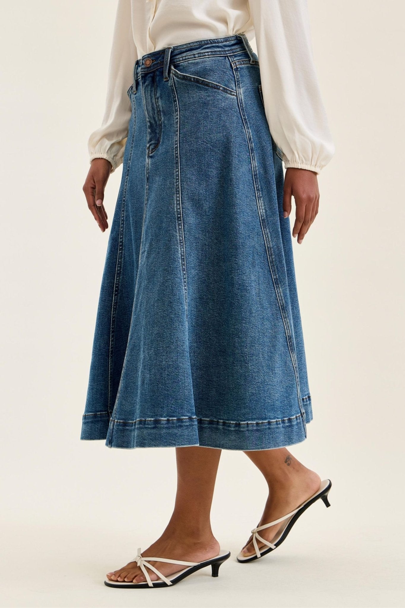 Judy Blue High Waist Lasso Stone Denim Skirt - The Bronze Butterfly