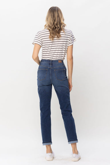 Judy Blue High Waist Sustainable Cuff Boyfriend Jeans - The Bronze Butterfly