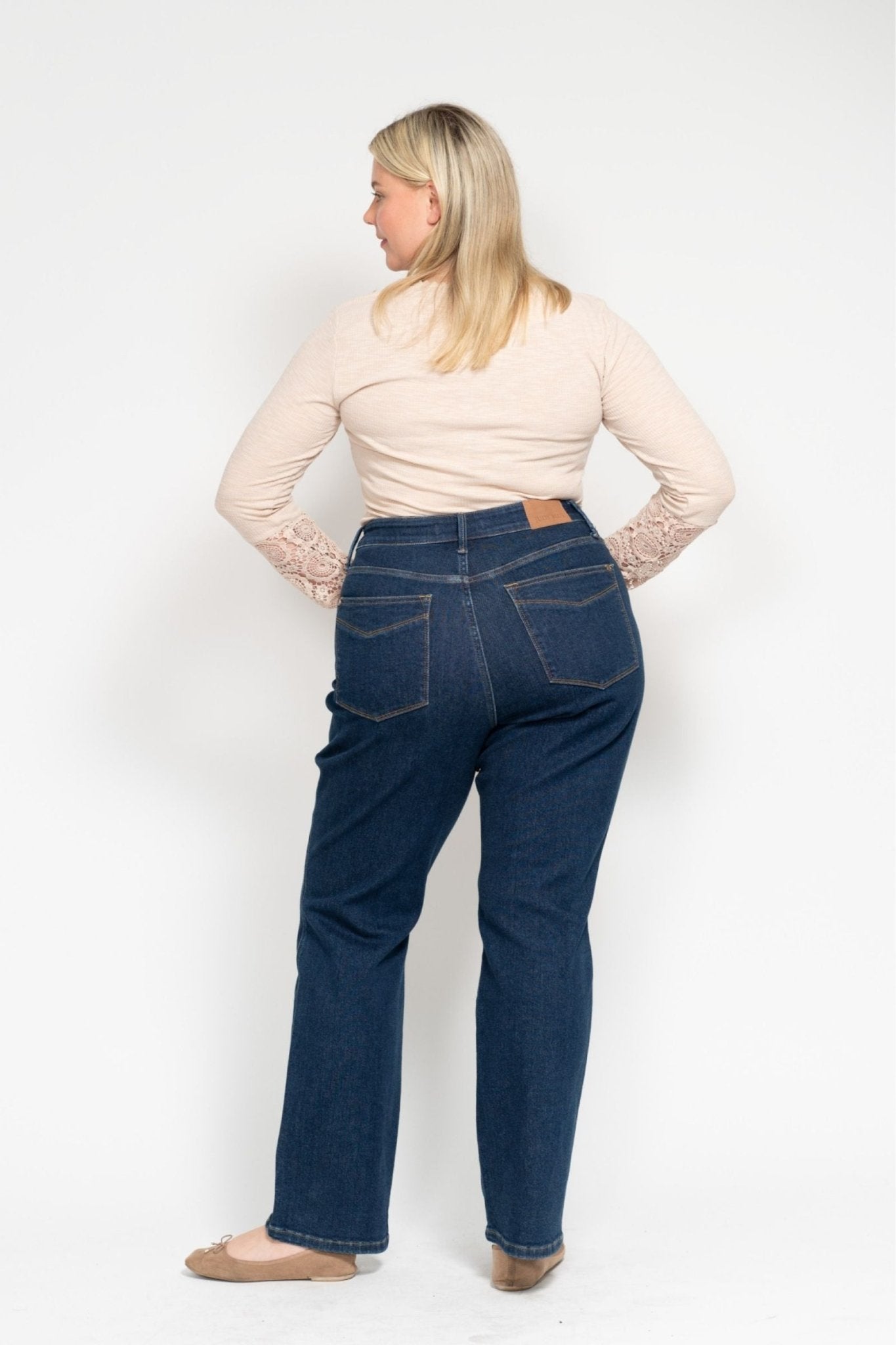 Judy Blue High Waist Tummy Control Classic Straight Plus Size - The Bronze Butterfly