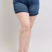 Judy Blue HW Tummy Control Fray Hem Short Plus Size - The Bronze Butterfly