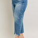 Judy Blue Plus Size High Waist Rigid Magic Destroy Hem Crop Wide - The Bronze Butterfly