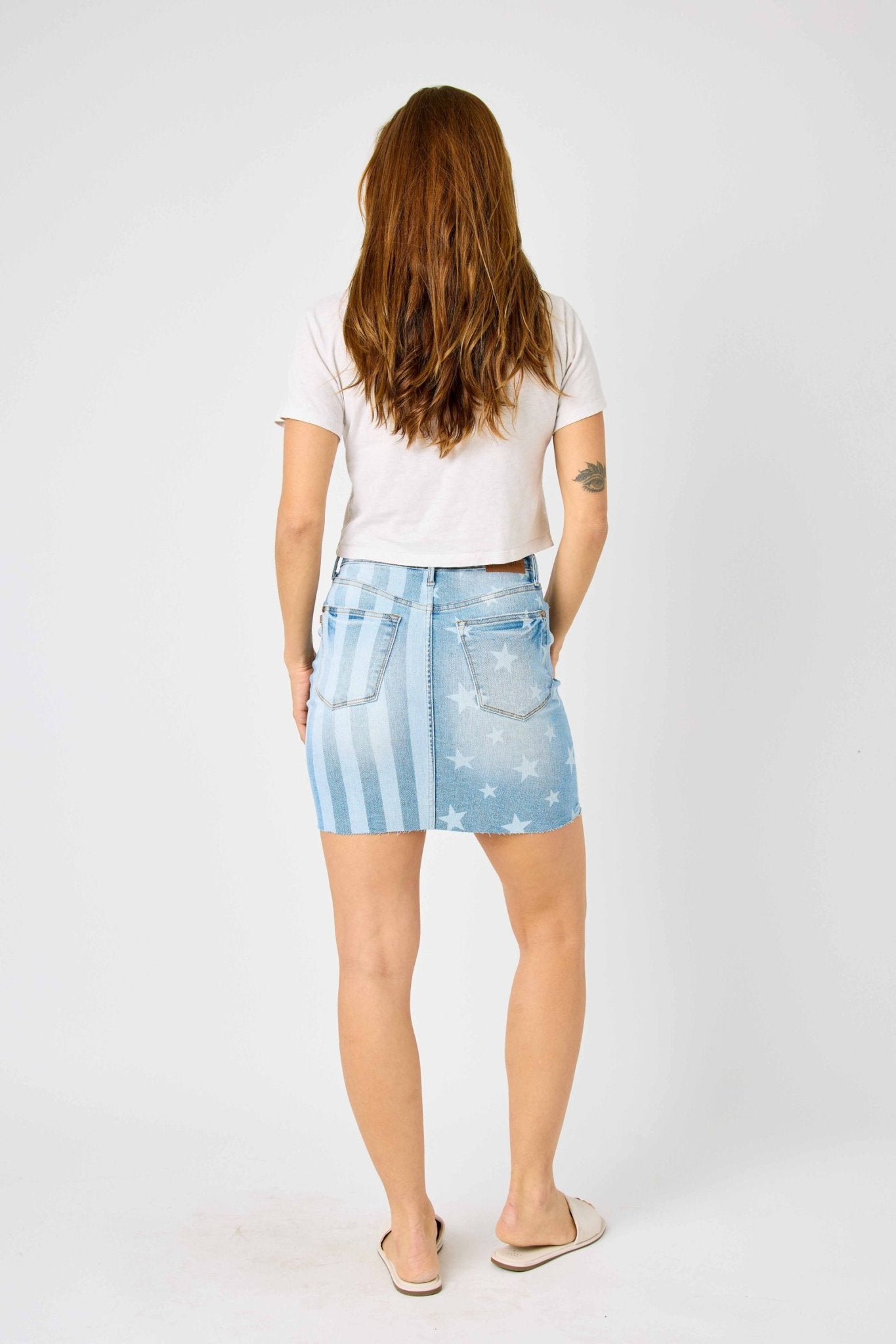 Judy Blue Star Strip Skirt - The Bronze Butterfly