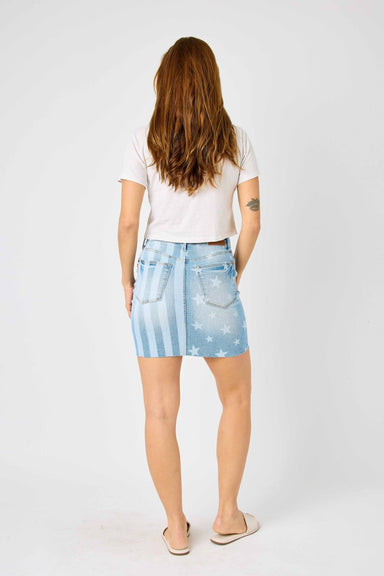Judy Blue Star Strip Skirt - The Bronze Butterfly